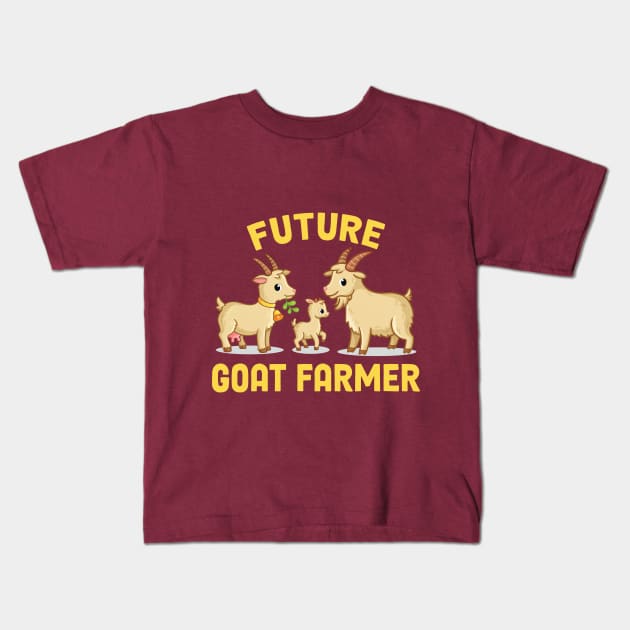 Funny Future Goat Farmer Who Loves Goats Kids T-Shirt by koolteas